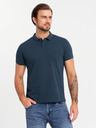 Ombre Clothing Herren Baumwoll-Poloshirt BASIC - schwarz/dunkelblau/weiß V1 OM-POBS-0133 Ombre Clothing