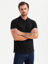 Ombre Clothing Herren Baumwoll-Poloshirt BASIC - schwarz/dunkelblau/weiß V1 OM-POBS-0133 Ombre Clothing