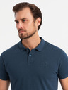 Ombre Clothing Herren Baumwoll-Poloshirt BASIC - schwarz/dunkelblau/weiß V1 OM-POBS-0133 Ombre Clothing