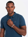 Ombre Clothing Herren-Poloshirt aus Baumwolle BASIC - weiß/burgund/dunkelblau V4 OM-POBS-0133 Ombre Clothing