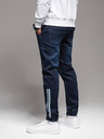 Ombre Clothing Herren-Trainingshose aus Denim mit Paspel - dunkelblau V4 OM-PADJ-0156 Ombre Clothing