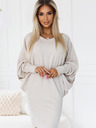 numoco Kleid mit Fledermausausschnitt – Beige Numoco