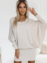 numoco Kleid mit Fledermausausschnitt – Beige Numoco