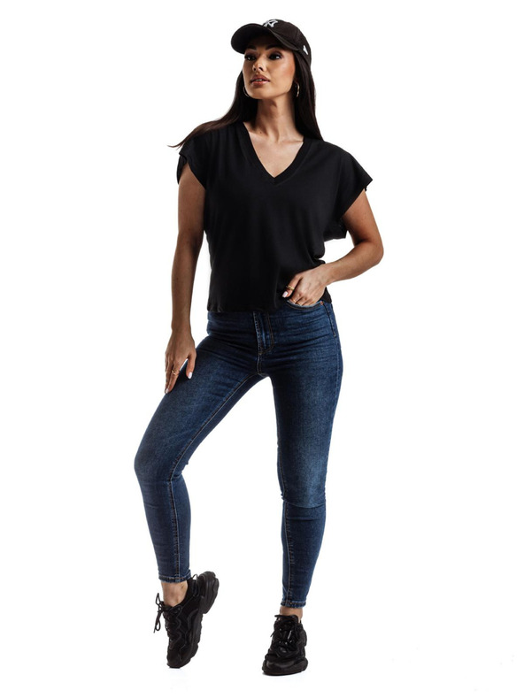 Edoti Schwarzes Frauen-T-Shirt Edoti