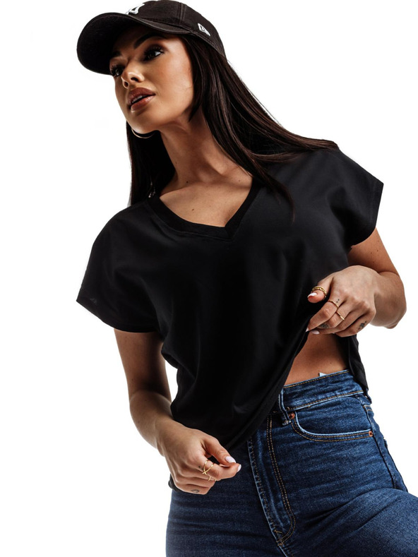 Edoti Schwarzes Frauen-T-Shirt Edoti