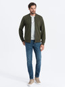 Ombre Clothing Herren-Bomber-Sweatshirt aus Baumwolle mit Reißverschluss khaki Ombre Clothing