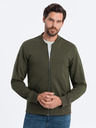 Ombre Clothing Herren-Bomber-Sweatshirt aus Baumwolle mit Reißverschluss khaki Ombre Clothing