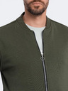 Ombre Clothing Herren-Bomber-Sweatshirt aus Baumwolle mit Reißverschluss khaki Ombre Clothing