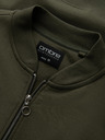 Ombre Clothing Herren-Bomber-Sweatshirt aus Baumwolle mit Reißverschluss khaki Ombre Clothing