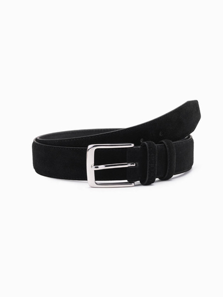 Ombre Clothing Herrengürtel aus Wildleder, einfarbig, schwarz Ombre Clothing