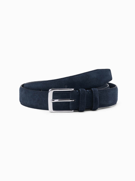 Ombre Clothing Unifarbener Herrengürtel aus Wildleder, blau Ombre Clothing