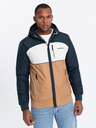 Ombre Clothing Leichte farbige Herren-Sportjacke mit Fleece braun Ombre Clothing
