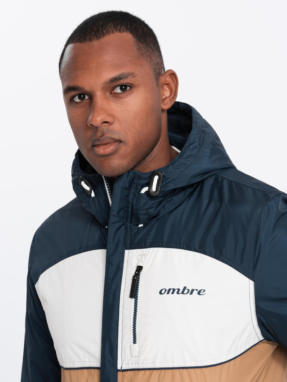 Ombre Clothing Leichte farbige Herren-Sportjacke mit Fleece braun Ombre Clothing