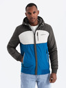 Ombre Clothing Leichte farbige Herren-Sportjacke mit Fleece blau Ombre Clothing