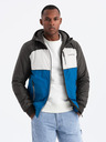 Ombre Clothing Leichte farbige Herren-Sportjacke mit Fleece blau Ombre Clothing