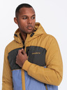 Ombre Clothing Leichte farbige Herren-Sportjacke mit Fleece blau Ombre Clothing
