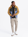 Ombre Clothing Leichte farbige Herren-Sportjacke mit Fleece blau Ombre Clothing