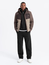 Ombre Clothing Leichte, farbige Herren-Sportjacke aus Fleece beige Ombre Clothing