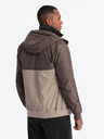 Ombre Clothing Leichte, farbige Herren-Sportjacke aus Fleece beige Ombre Clothing