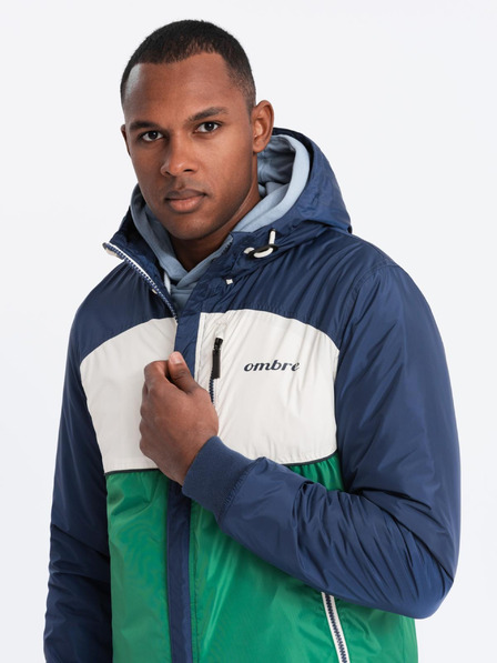 Ombre Clothing Leichte farbige Herren-Sportjacke aus Fleece grün Ombre Clothing