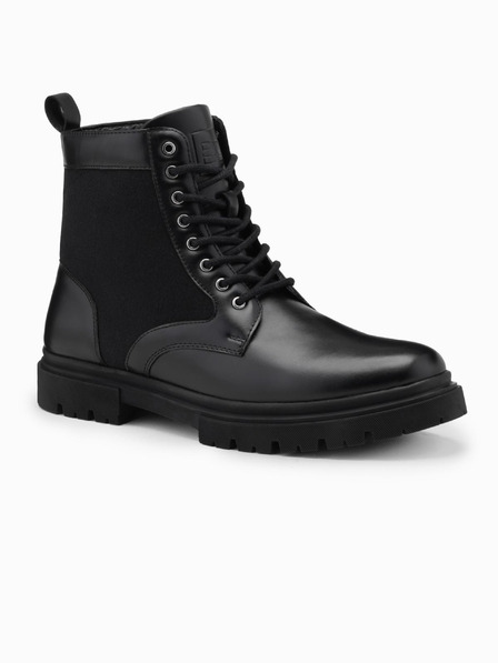 Ombre Clothing Hohe Herren-Trapper-Stiefel aus Verbundmaterial schwarz Ombre Clothing