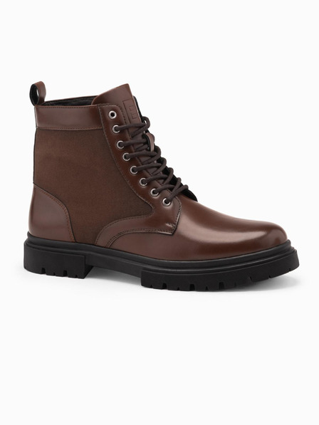 Ombre Clothing Hohe Herren-Trapper-Schuhe aus gebondeten Materialien braun Ombre Clothing