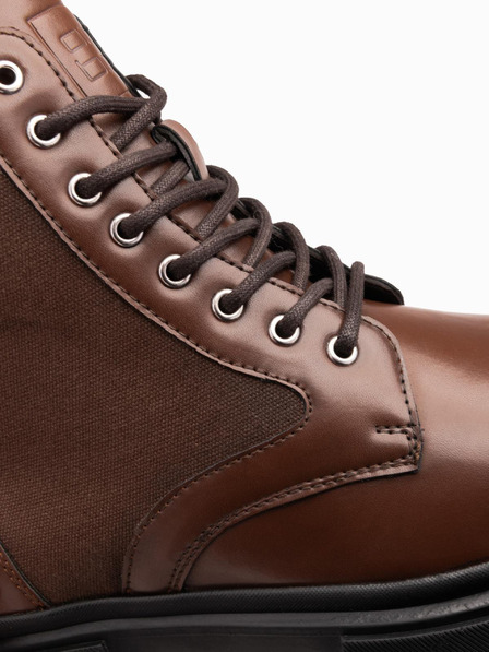 Ombre Clothing Hohe Herren-Trapper-Schuhe aus gebondeten Materialien braun Ombre Clothing