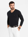 Ombre Clothing Herren-T-Shirt mit V-Ausschnitt SLIM FIT mit Elastan und Druck schwarz Ombre Clothing