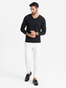 Ombre Clothing Herren-T-Shirt mit V-Ausschnitt SLIM FIT mit Elastan und Druck schwarz Ombre Clothing