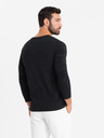 Ombre Clothing Herren-T-Shirt mit V-Ausschnitt SLIM FIT mit Elastan und Druck schwarz Ombre Clothing