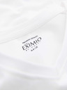 Ombre Clothing Herren SLIM FIT T-Shirt mit V-Ausschnitt, langen Ärmeln, Elastan und Aufdruck weiß Ombre Clothing