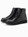 Ombre Clothing Herrenschuhe mit hohem Absatz aus glänzendem Öko-Leder schwarz Ombre Clothing