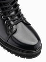 Ombre Clothing Herrenschuhe mit hohem Absatz aus glänzendem Öko-Leder schwarz Ombre Clothing
