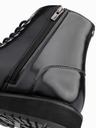 Ombre Clothing Herrenschuhe mit hohem Absatz aus glänzendem Öko-Leder schwarz Ombre Clothing