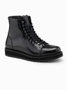 Ombre Clothing Herrenschuhe mit hohem Absatz aus glänzendem Öko-Leder schwarz Ombre Clothing