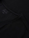 Ombre Clothing Herren SLIM FIT T-Shirt mit V-Ausschnitt, Elastan und Aufdruck schwarz Ombre Clothing