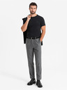 Ombre Clothing Herren SLIM FIT T-Shirt mit Elastan und Aufdruck schwarz Ombre Kleidung