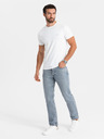 Ombre Clothing Herren SLIM FIT T-Shirt mit Elastan und Aufdruck weiß Ombre Kleidung