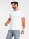 Ombre Clothing Herren SLIM FIT T-Shirt mit Elastan und Aufdruck weiß Ombre Kleidung