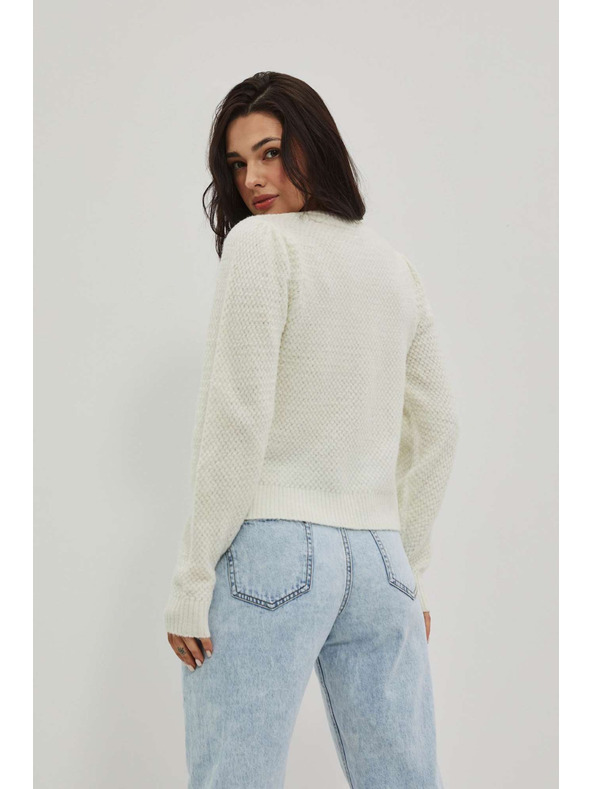 Moodo Weiße Damen-Strickjacke Moodo