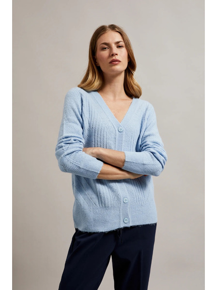 Moodo Hellblaue Damen-Strickjacke Moodo
