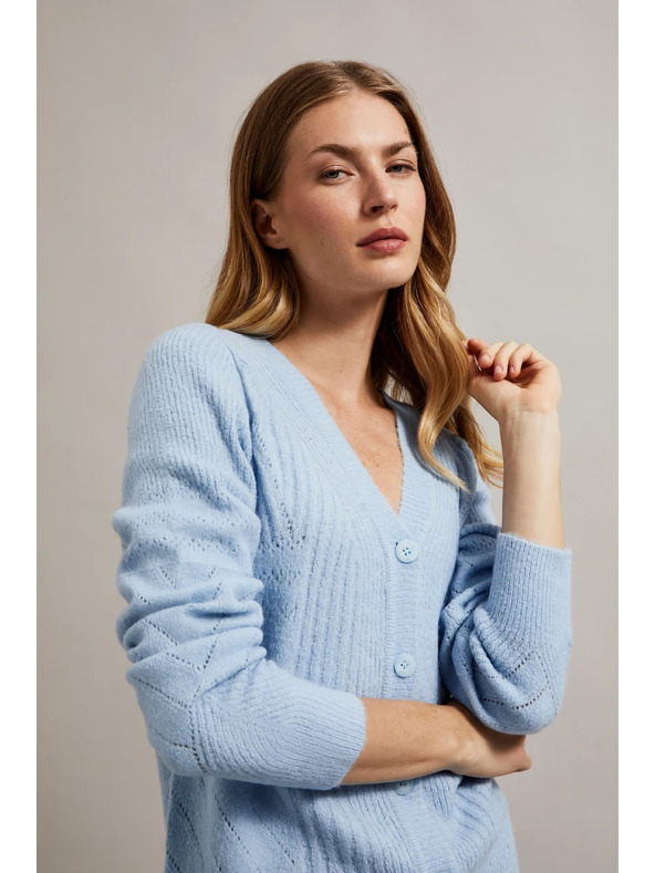 Moodo Hellblaue Damen-Strickjacke Moodo