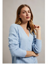 Moodo Hellblaue Damen-Strickjacke Moodo