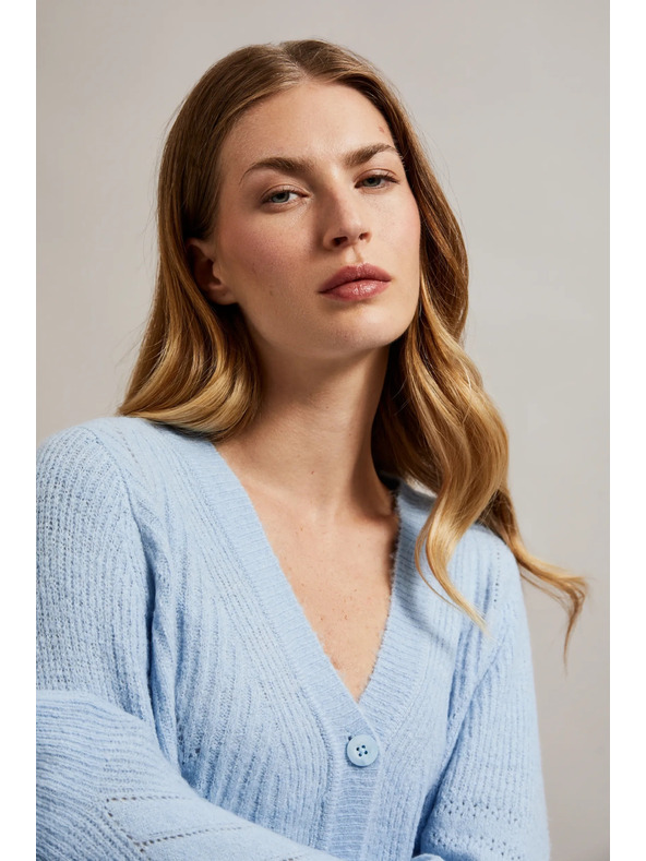 Moodo Hellblaue Damen-Strickjacke Moodo