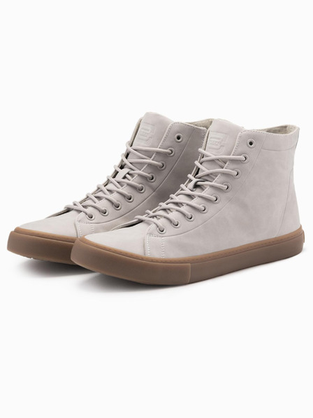 Ombre Clothing Hohe Herren-Sneaker mit Gummispitze grau Ombre Clothing