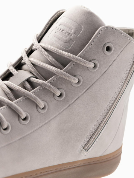 Ombre Clothing Hohe Herren-Sneaker mit Gummispitze grau Ombre Clothing