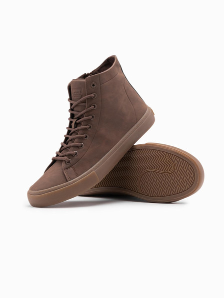 Ombre Clothing Herren Turnschuhe mit hoher Gummispitze braun Ombre Clothing