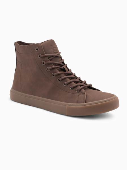 Ombre Clothing Herren Turnschuhe mit hoher Gummispitze braun Ombre Clothing