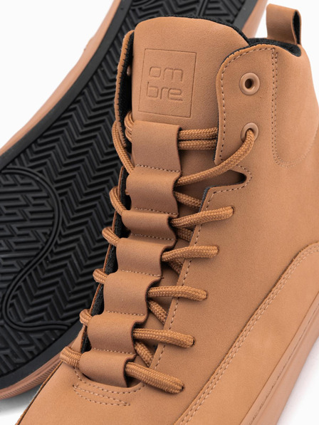 Ombre Clothing Herren Turnschuhe mit hoher Gummispitze braun Ombre Clothing