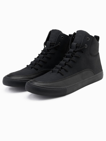 Ombre Clothing Herren-Turnschuhe mit hoher Gummispitze schwarz Ombre Clothing